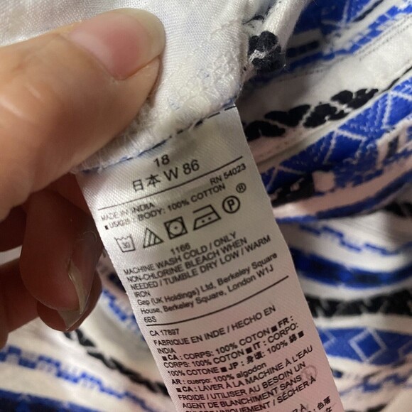 Khakis By Gap City Shorts Textured Stripe White Black Blue Size 18 Women 3 Inch - Picture 5 of 7